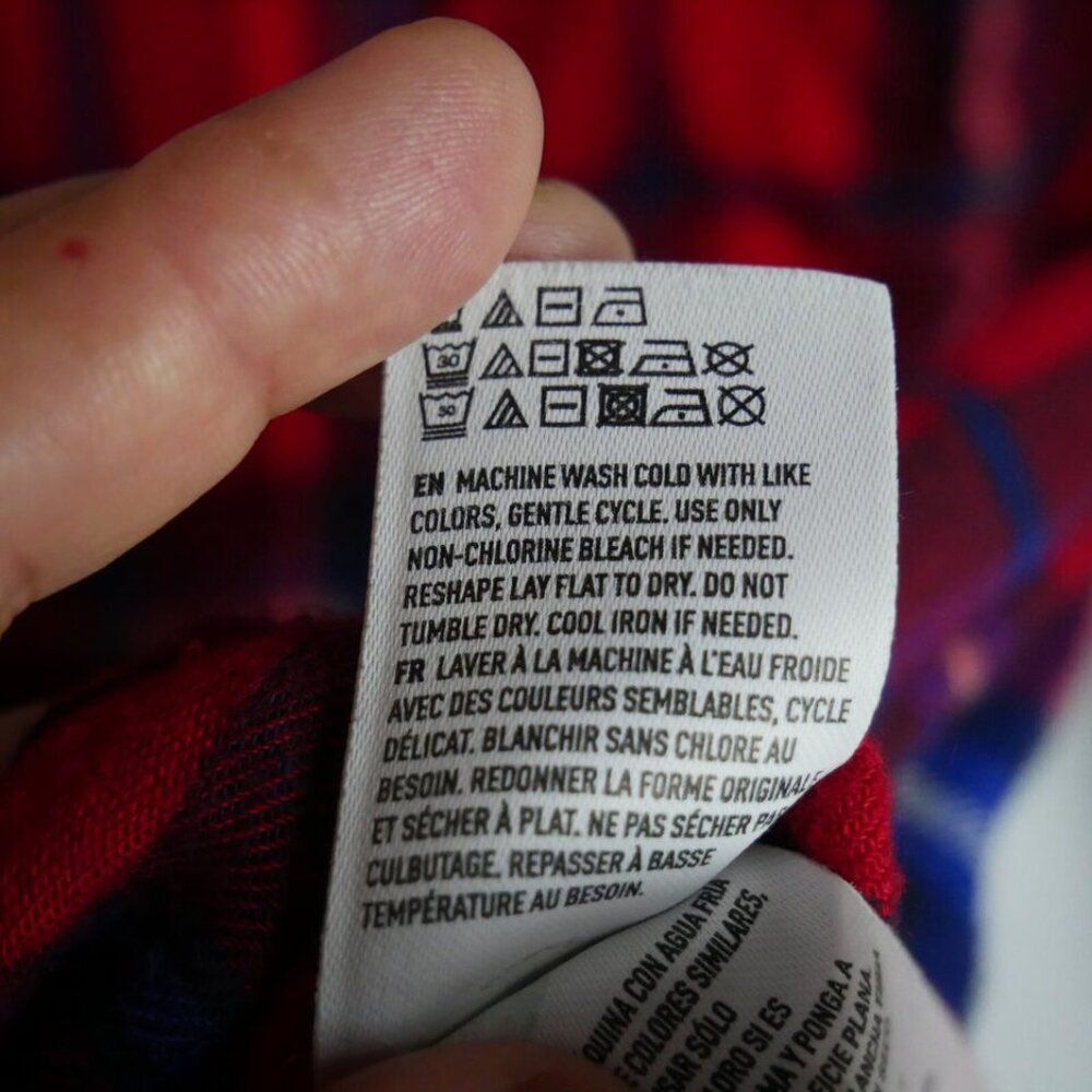 American Eagle Women's Size S Flannel Shirt Boyfriend Fit Soft Plaid Red - Picture 6 of 13